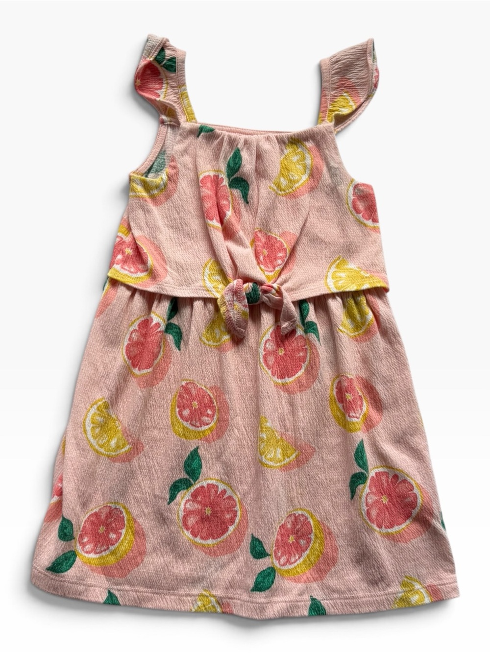 Carter's Pink Citrus Tie-Front Dress with Yellow & Green Accents
